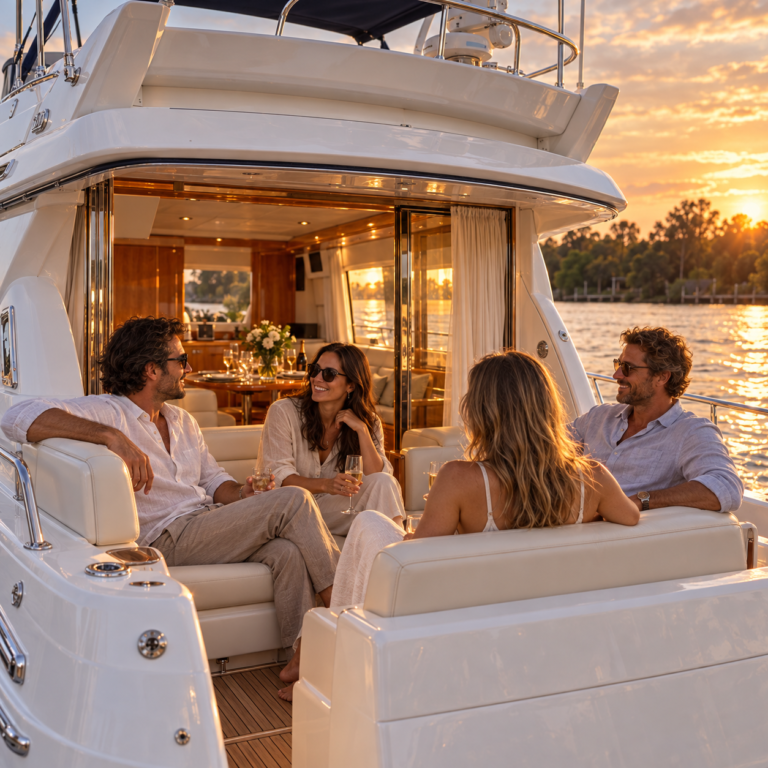 Un grupo de amigos comparte un encuentro a bordo del yate